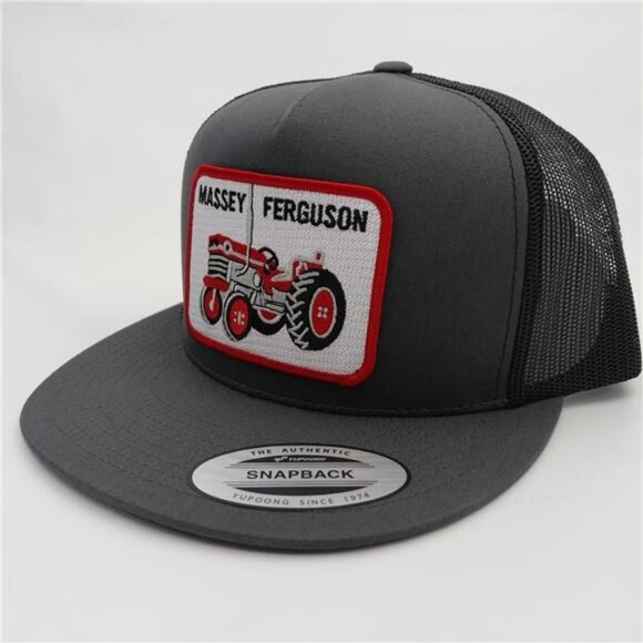 Massey Ferguson Yupoong Trucker Hat Snapback NWT Charcoal Black Tractor Patch main image 2